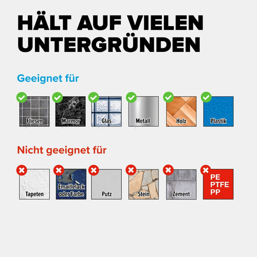 tesa Baboo Badorganizer S mit Bambus-Deckel, matt-weiß - Bad-Aufbewahrungsbox zur Wandmontage ohne Bohren, inkl Powerstrips Waterproof Strips XL - 122 mm x 110 mm x 102 mm