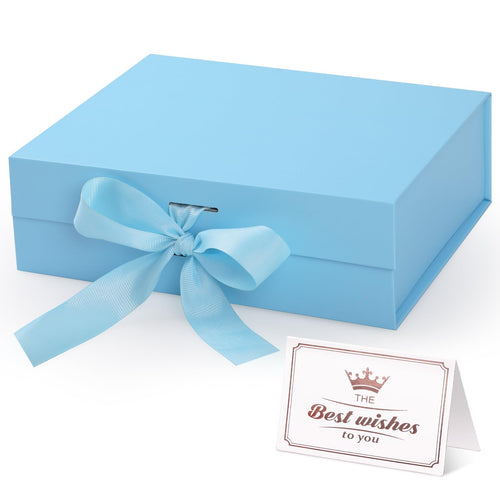 Hianjoo Geschenkbox mit Deckel 23x17x7cm, Magnetische Geschenkboxen mit Schleife, Geschenkkarton Faltbare für Weihnachten Hochzeit Geburtstag Jubiläum Valentinstag Geschenkverpackung - Rot