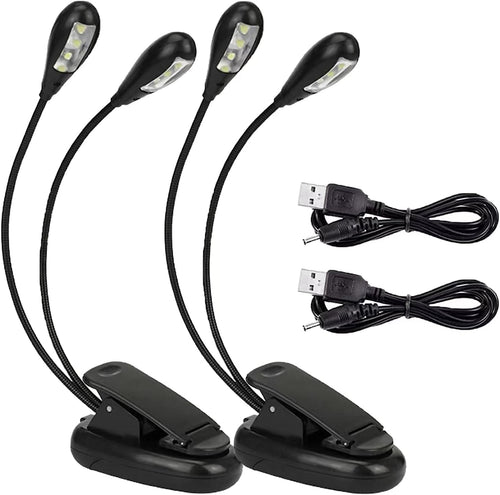 2 Stück Notenständer LED-Licht, 8 LED-Licht mit USB-Kabel Lampe