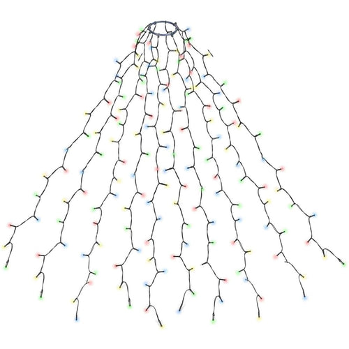 SALCAR Weihnachtsbaum Lichterkette 1,5m 200er LED mit 8 Girlanden, Warmweiß