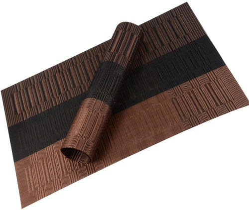 6er Set Platzsets 30x45cm Platzdeckchen Rutschfest Abwaschbar Tischmatten PVC Abgrifffeste Hitzebeständig Tischsets, Platz-Matten für küche