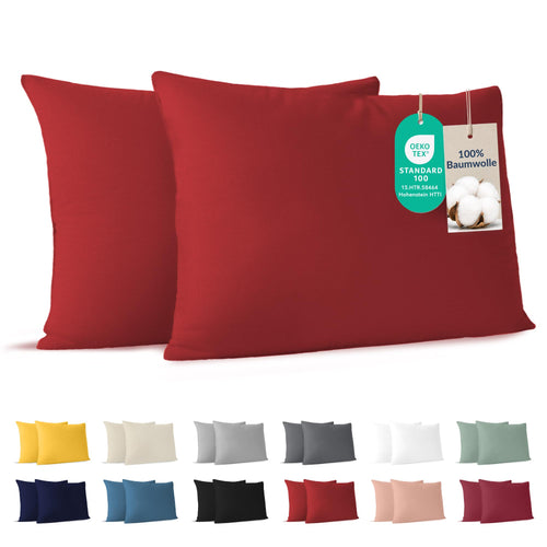 Dreamzie - Kissenbezug 40x40cm - 2er Set - 100% Baumwolle - Anthrazit