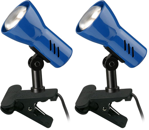 BRILONER - Schreibtischlampe mit Kabelschalter, schwenkbar, E14 Fassung, max. 40 Watt, Klemmlampe, Klemmleuchte, Nachttischlampe, Leselicht Kinder, Bürolampe, Leselampe Bett, 6,5x11,5x10,8 cm, Blau