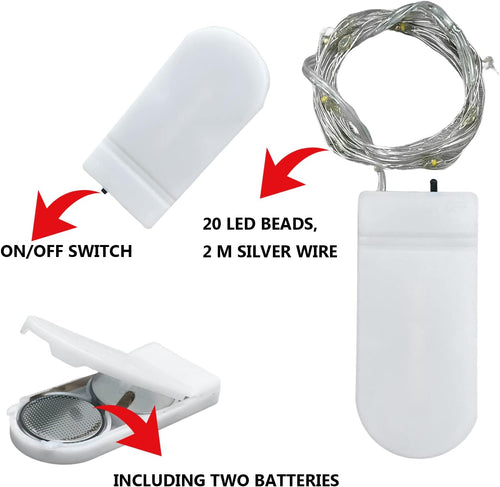 Jsdoin LED Mini Lichterkette mit Batterie, 6x20er Micro außen Lichterkette