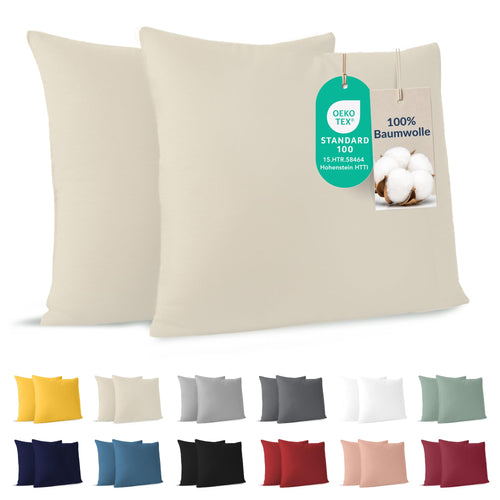 Dreamzie - Kissenbezug 40x40cm - 2er Set - 100% Baumwolle - Anthrazit