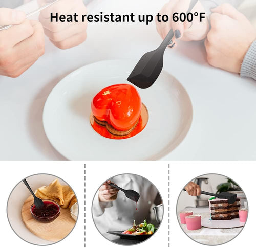Silikonspatel – Silikon-Küchenutensilien, hitzebeständiger Löffelspatel, hitzebeständige Silikonspatel zum Kochen, Backen und Mischen, 2 Stück