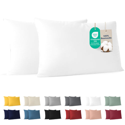 Dreamzie - Kissenbezug 40x40cm - 2er Set - 100% Baumwolle - Anthrazit