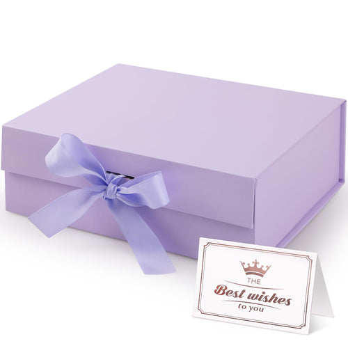Hianjoo Geschenkbox mit Deckel 23x17x7cm, Magnetische Geschenkboxen mit Schleife, Geschenkkarton Faltbare für Weihnachten Hochzeit Geburtstag Jubiläum Valentinstag Geschenkverpackung - Rot