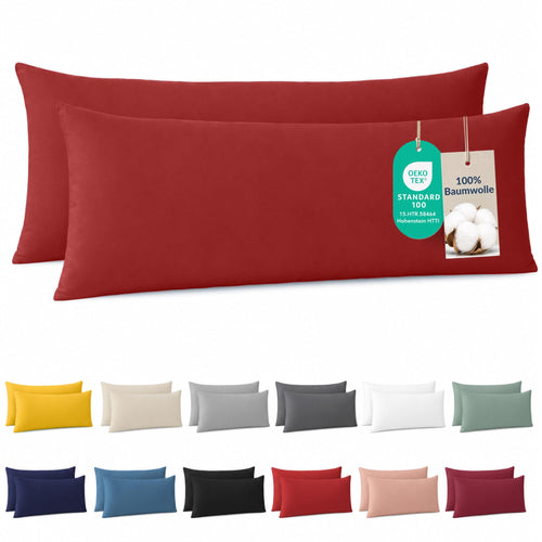 Dreamzie - Kissenbezug 40x40cm - 2er Set - 100% Baumwolle - Anthrazit