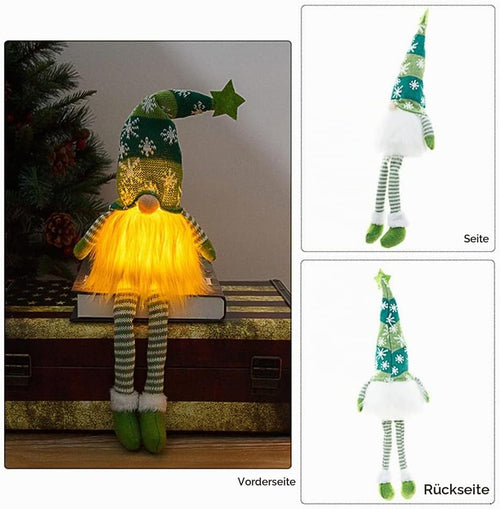 3 Stück Weihnachtsdeko Innen Wichtel,Weihnachtswichtel mit LED für Tisch