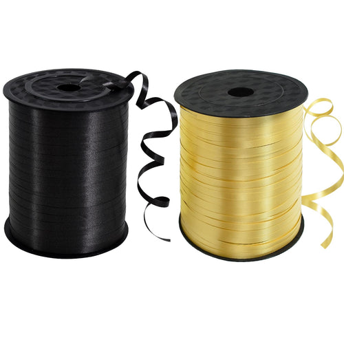 450 Meters Geschenkband Weiss - Gold 5mm Geschenkbänder luftballon schnur - luftballon band Luftballons Hochzeit Geschenkverpackung für Weihnachtsdeko, Ballonverschlüsse, Geschenkverpackung