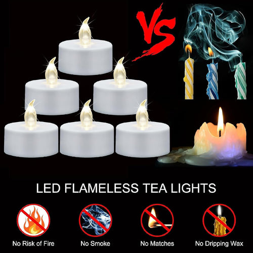 5 Stück Flammenlose Led Teelichter mit Timer Fernbedienung, Warm Weiße