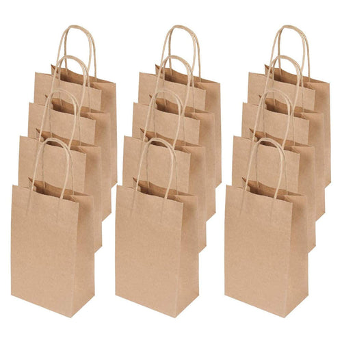 Flintronic Papiertüten aus Kraftpapier, 10 Stück mit Henkel, Geschenkverpackung, Tüten Eschenktüten, Gastgeschenke Tüten, Mitgebseltüten, Geschenktüten Set - Mehrere Farben(15 * 8 * 21CM)