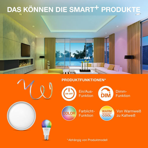 LEDVANCE E27 LED Lampe, SMART Home Wifi Edison Filament Stil Leuchtmittel mit 6W (540Lumen), Warmweiß (2500K) kompatibel mit Alexa, google oder App, Lampen im 1er-Pack