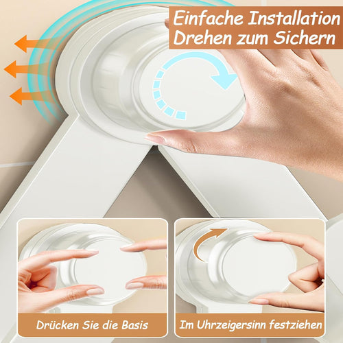 MFMYEE Drehbarer Topfdeckelhalter mit Saugnapf, verstellbarer Wandhaken, Küchenaufbewahrungshalter, Schneidebretthalter, Multifunktionshaken (Weiß)