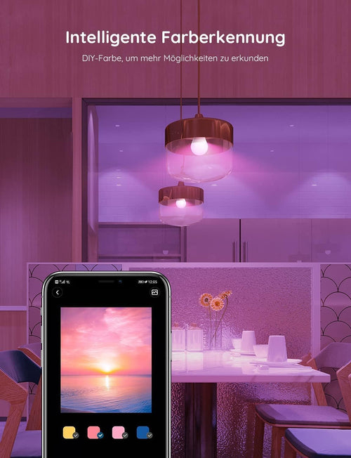 Govee Smart Glühbirne E27, WLAN LED Lampe RGBWW 800lm,dimmbare,2 Stück