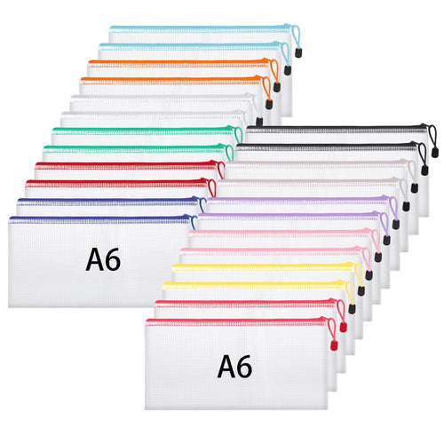 Hemiks 15 Stück Dokumententaschen A4+A5+A6, Dokumentenmappe Wasserabweisend