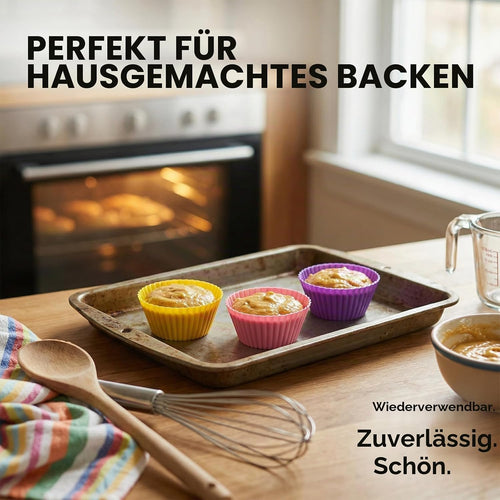 12 Stück Muffinform Silikon Muffinförmchen Silikonformen Muffin Backform