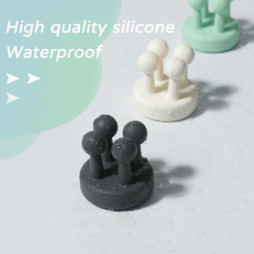 Zayin Silicone Toothbrush Zahnbürstenhalter Rasiererhalter Multifunktions-Haken Wasserdicht Selbstklebend Zahnbürstenhaken Stopfenhalter (4 Stück Schwarz, Weiß, Rosa, Grün)