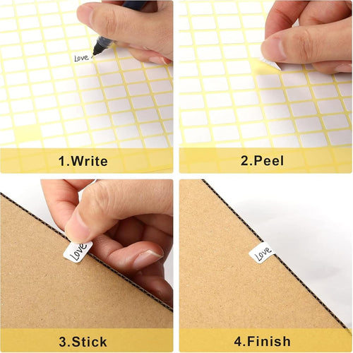Meekye 600 Stück Etiketten Selbstklebend, 38 x 19 mm Aufkleber zum Beschriften, Universal Klebeetiketten zum Preisschilder, Adress, Haushalt, Tiefkühl Büro Küche und Marmelade Etiketten