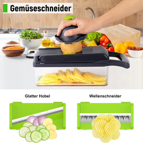16 In 1 Gemüseschneider, Gemüsehobel mit 7 austauschbaren Klingen