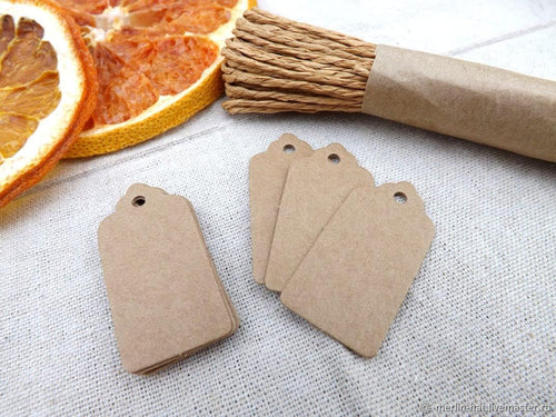 Geschenkanhänger Set, 100 Stück Kraftpapier Etiketten, Braun