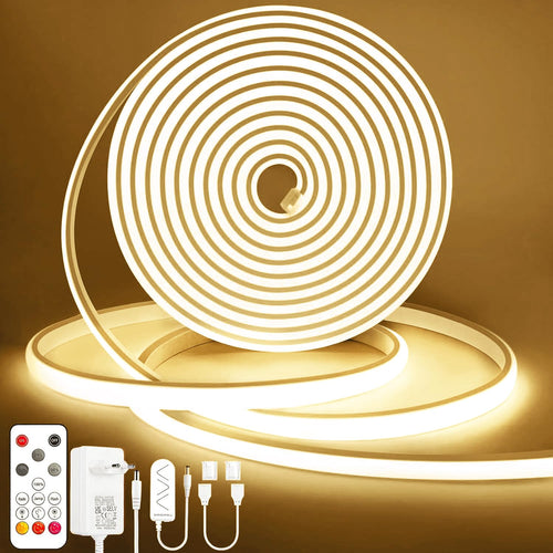 Lamomo COB LED Streifen, Warmweiss Dimmbar Leiste mit Fernbedienung, 5m 24V