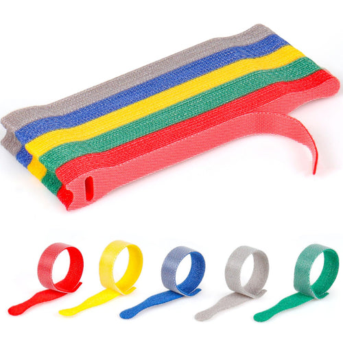 Klettband 100pcs wiederverwendbare Klettkabelbinder in 4 verschiedenen Längen 200mm/150mm/120mm/100mm Klett Kabelbinder Klettbinder Klettverschluss für Home Office Büro