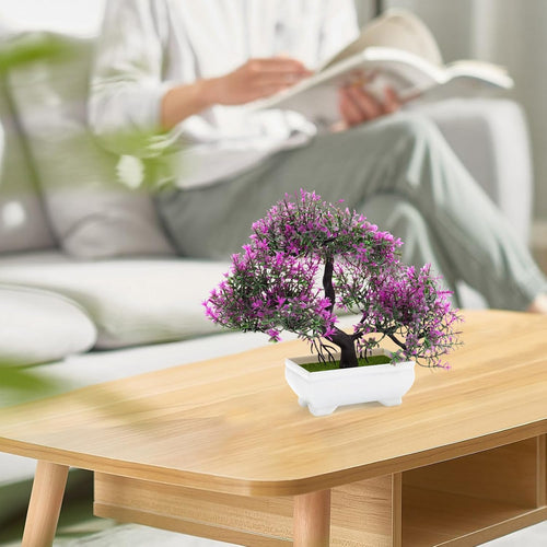 DEANKEJI Farbig Künstlicher Bonsai, Farbenfroh Deko Büro, Realistisch Bonsai Künstlich, für Haus Schlafzimmer Schreibtisch Bauernhaus Zimmer Dekoration