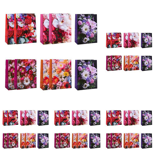 Idena Geschenktüten Classic Blumen, 10 Stück, 11,5 x 16 x 5,5 cm