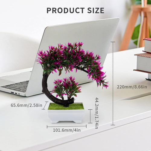 DEANKEJI Künstliche Bonsai im Topf,Künstliche Bonsai Baum,Lila,Pflegeleicht