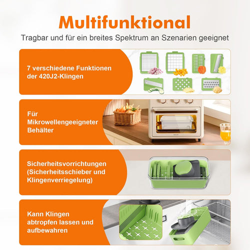 Ibergrif M524-7 Gemüseschneider, Mandoline 7 in 1 Multifunktion