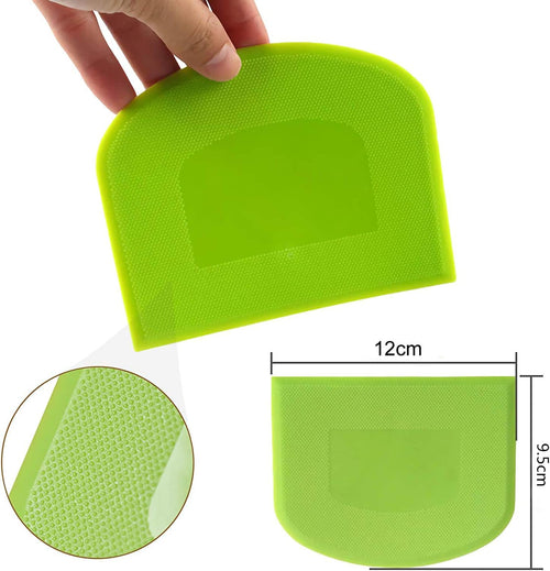 Teigschaber Teigschaberkarte Silikon,Dough Scraper card Spatelset für Kuchen, Pizza, Brotschneiden, Küchenbedarf für Brot Backen Kuchen Enthusiasten Anfänger Profi Bäcker (Weiß+Grün)