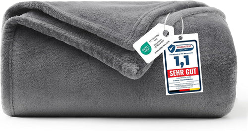 WAVVE Kuscheldecke Flauschig Decke Tagesdecke 150x200 - Sofadecke Grau