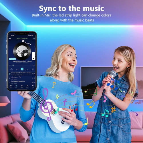 LED Strip 10m, LED Streifen Bluetooth RGB Led Band Selbstklebend mit Fernbedienung und APP. Musik Sync, Timer-Einstellung Dimmbar Led Stripes Lichterkette für Zimmer Partei deko