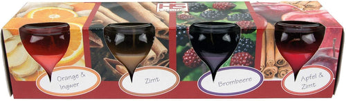 Duftkerzen im Glas, 4 Stück, süß & winterlich, für Weihnachten