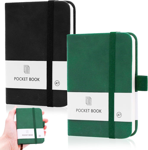 2 Stück Mini Notizbuch A7 Notizblock Klein Notizbuch mit 200 Seiten