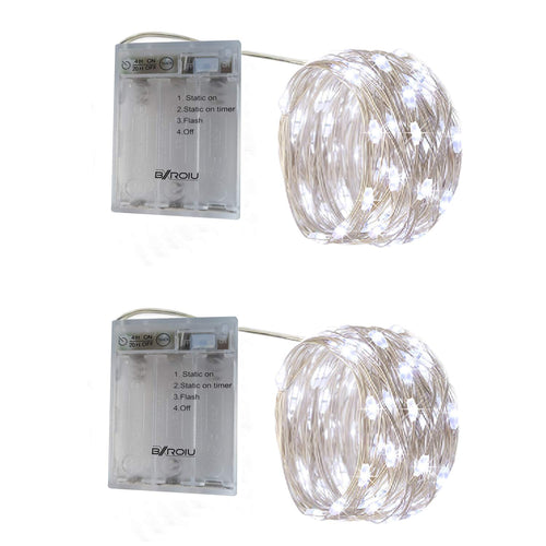 BXROIU 2 X 20 LED Lichterkette Batteriebetrieben 2M Micro LED Warmweiß