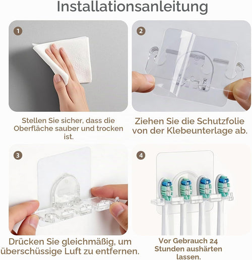 Zahnbürstenhalter Wand Selbstklebend, 2 Stück Toothbrush Holder