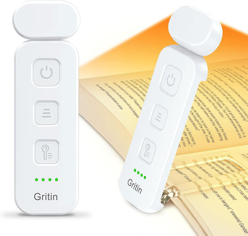 Gritin Leselampe Buch Klemme, Wiederaufladbare Buchlampe mit 7 LEDs -Weiß