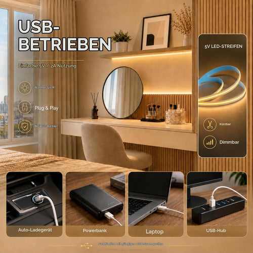 COB LED Streifen mit Bewegungsmelder 1M, Warmweiß 2700K, 320LEDs Licht Leiste mit 3-Modi, Dimmbar CRI90+ Led Strip Selbstklebend mit Timing-Funktion Für Schrank,Küche,Wohnzimmer,Schlafzimmer,Treppe
