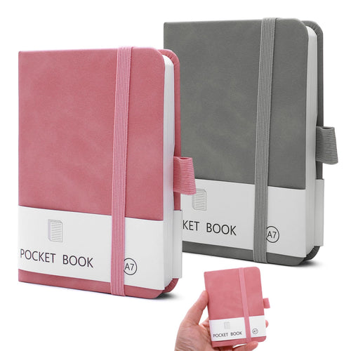 2 Stück Mini Notizbuch A7 Notizblock Klein Notizbuch mit 200 Seiten