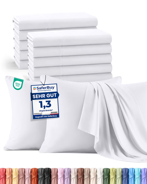 Utopia Bedding Kissenbezug 40x40 4er Set , kopfkissenbezug 40x40 Grau