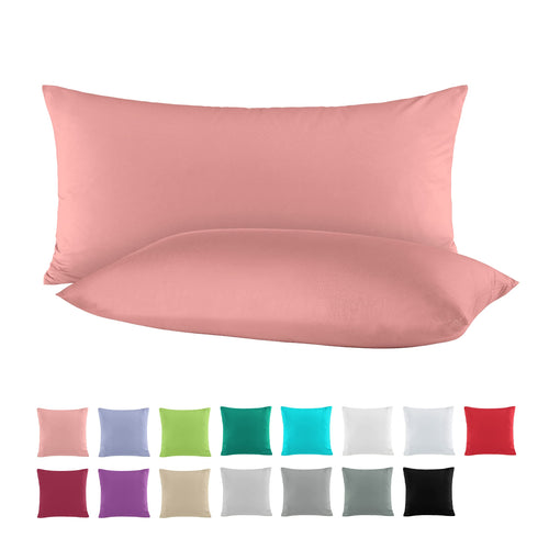 BaSaTex Baumwolle Renforcé Kissenbezug, 2er Pack, 40x40 cm, Bordeaux