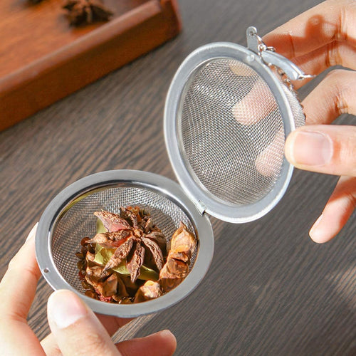 NC 2 Stück Teesieb 5.5 cm Teeei mit Kette 304 Edelstahl Teefilter für losen Tee und Mulling Gewürze