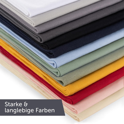 Blumtal Kissenbezug 40x40 cm (2er Set Kissenbezüge) - Hellgrün - 100% Baumwoll-Jersey, Oeko-Tex Zertifiziert, Kissenhülle 40x40 - Jersey Kopfkissenbezug für Kissen 40x40 cm mit Reißverschluss