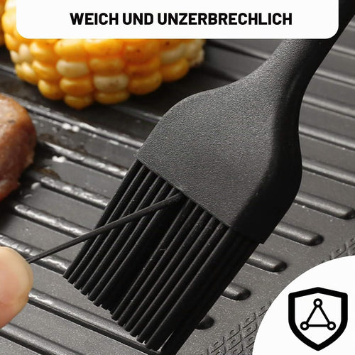 21cm Silikon Backpinsel Basting Gebäckbürste Grillbürste Gebäck Kochbürste Öl Backbürsten Hitzebeständige Küche Pinsel Lebensmittel Spülmaschinengeeignet Backbürste Farbe schwarz