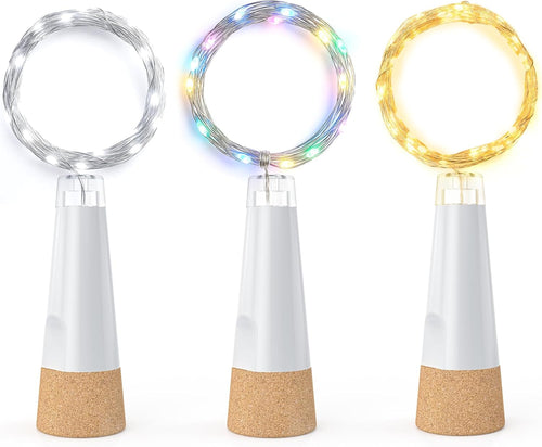 Flaschenlichter mit Korken, USB wiederaufladbares Weinflaschenlicht, batteriebetriebene Gläser, Lichterkette, 2025 verbesserte Lichterkette für Weihnachtsdekorationen(Warm weiß, 3 Pack)
