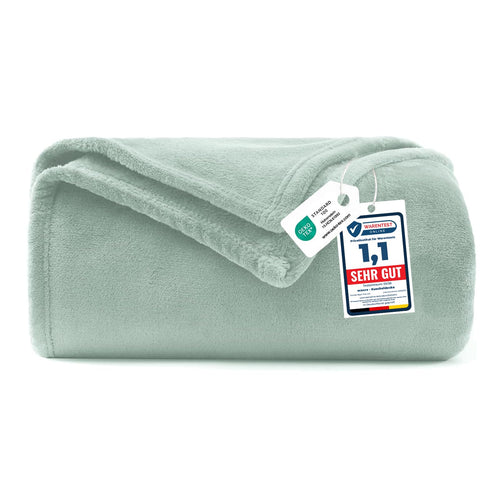 WAVVE Kuscheldecke Flauschig Decke Tagesdecke 150x200 - Sofadecke Grau