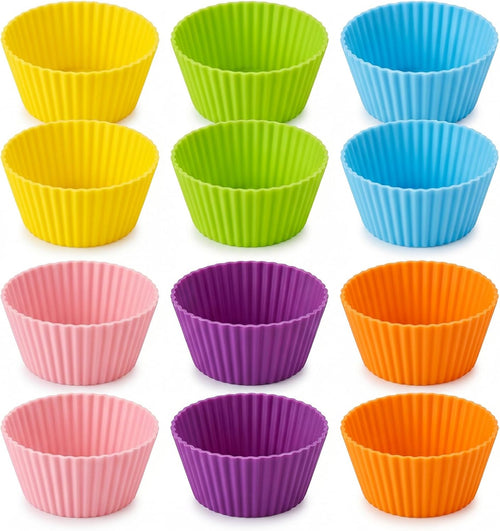 12 Stück Muffinform Silikon Muffinförmchen Silikonformen Muffin Backform